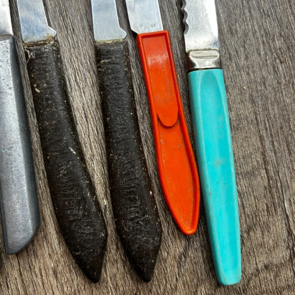 Vintage Mixed Paring Knife Lot Wavecrest Sheffield England Quikut 6pc Set